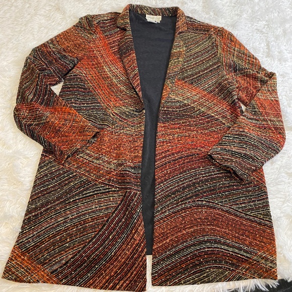 Coldwater Creek Two Piece Shell with open front Cardigan Fall Colors - Picture 6 of 9